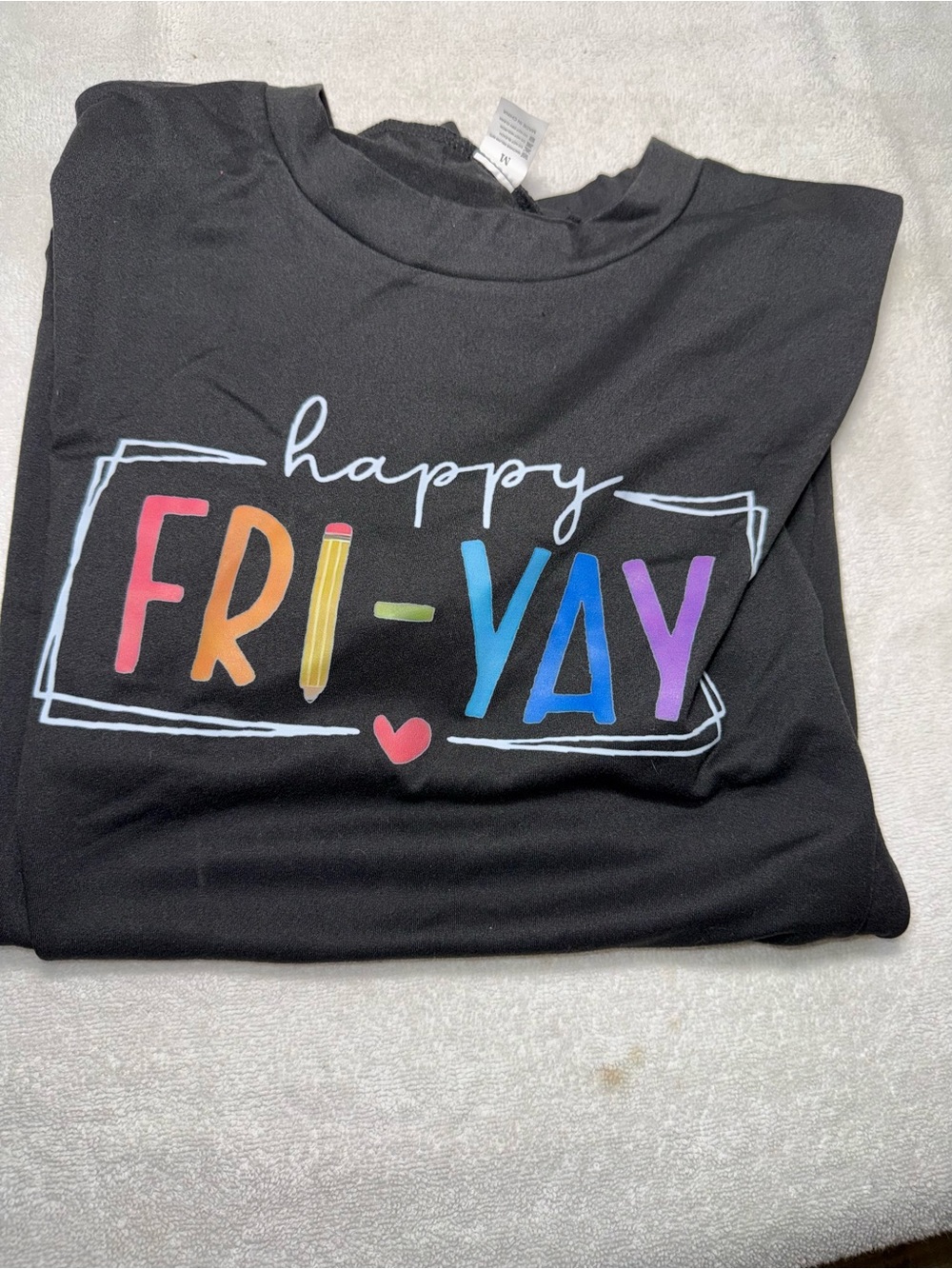Happy Fri-Yay Black Graphic Tee